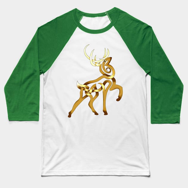 Stag Passant Contourne' Baseball T-Shirt by KnotYourWorld4